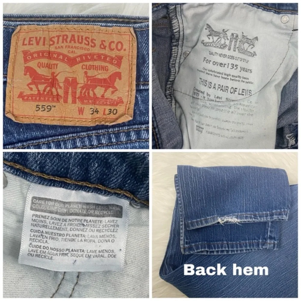 Vintage Levi’s 559™️ Strauss Denim Jeans Men’s Stretch Relaxed Straight 34/30 - Picture 12 of 13